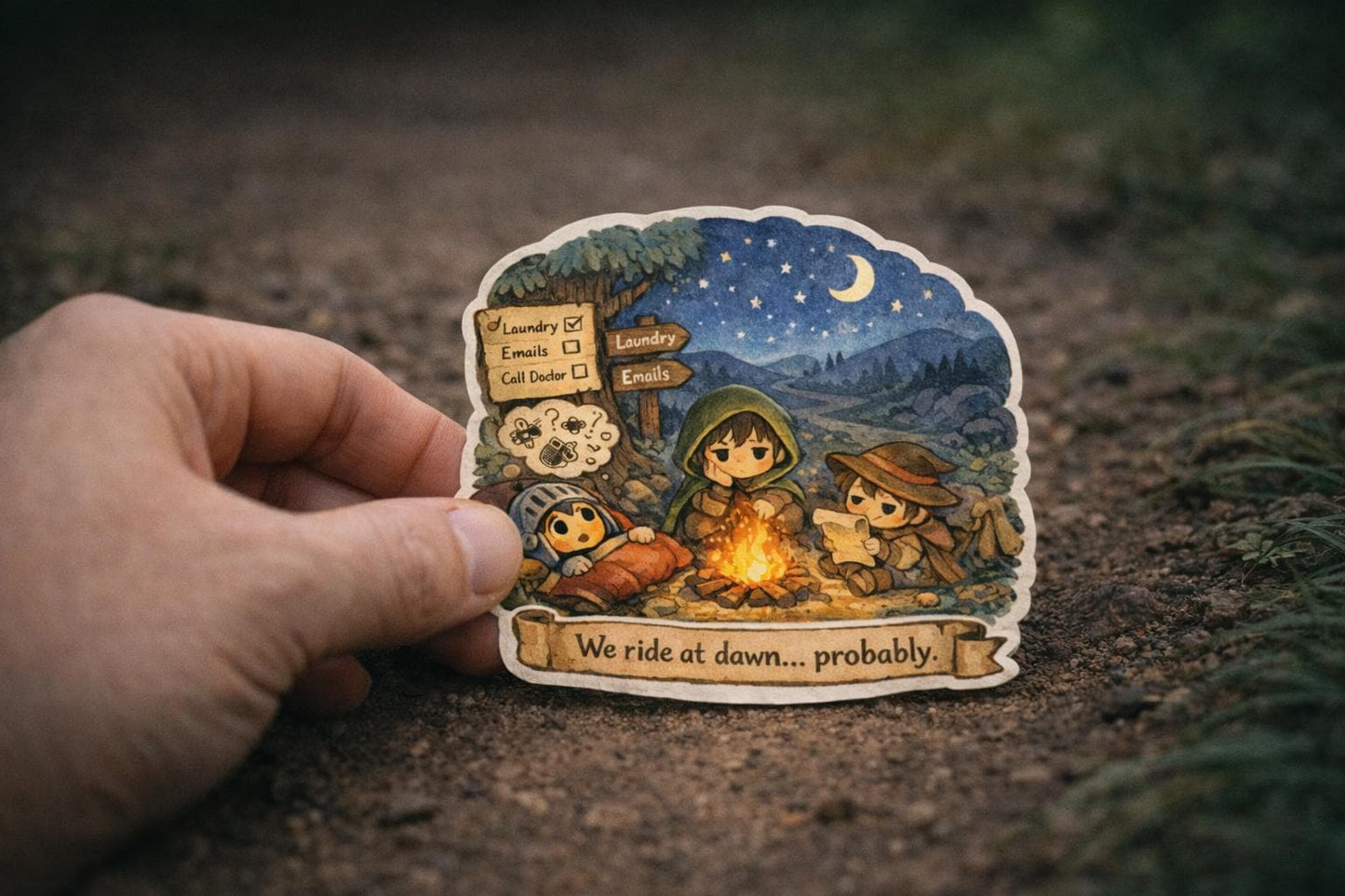 We Ride at Dawn… Probably Sticker | Neurodivergent Humor Vinyl Decal