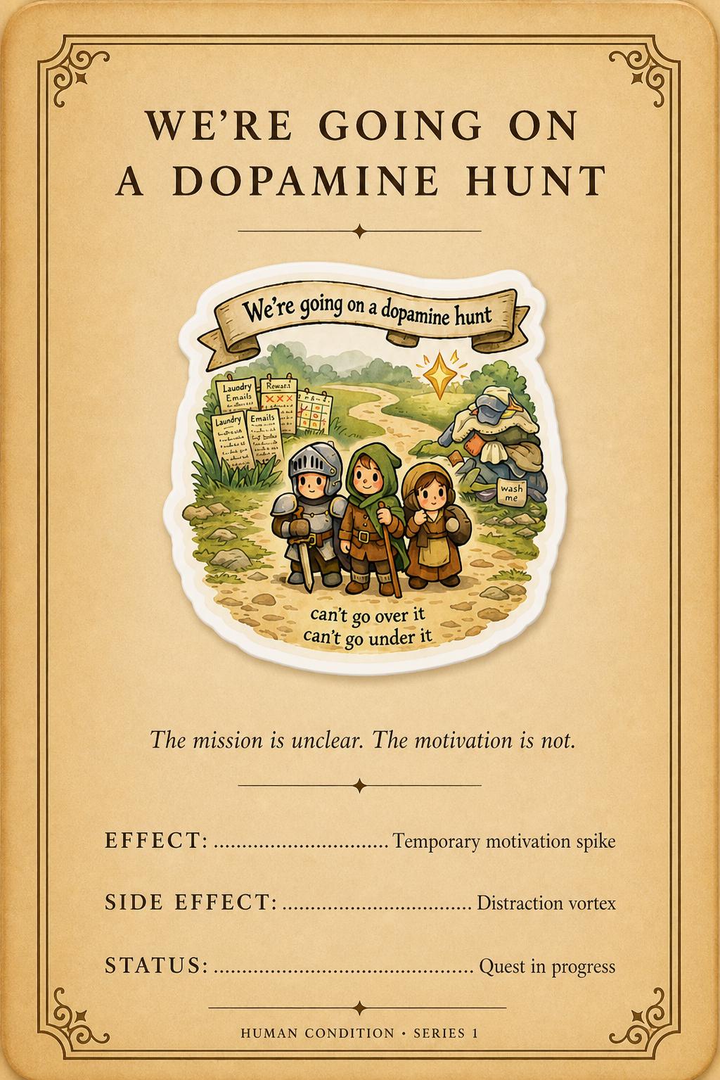 We’re Going on a Dopamine Hunt Sticker | Neurodivergent Humor Vinyl Decal