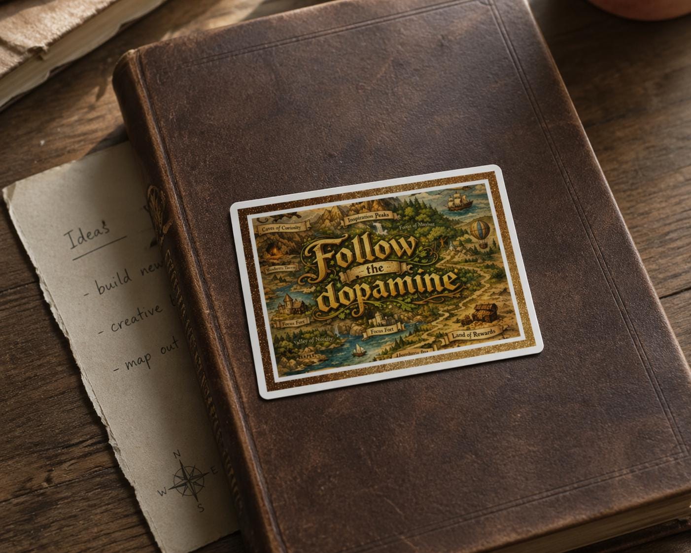 Follow the Dopamine Sticker | ADHD Side Quest Fantasy Map Vinyl Decal