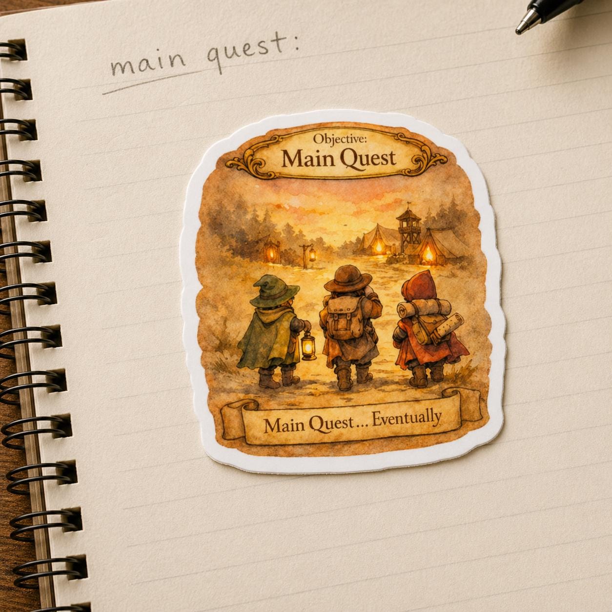 “Main Quest… Eventually” Vinyl Sticker