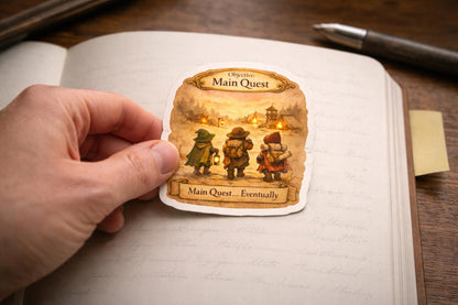 “Main Quest… Eventually” Vinyl Sticker
